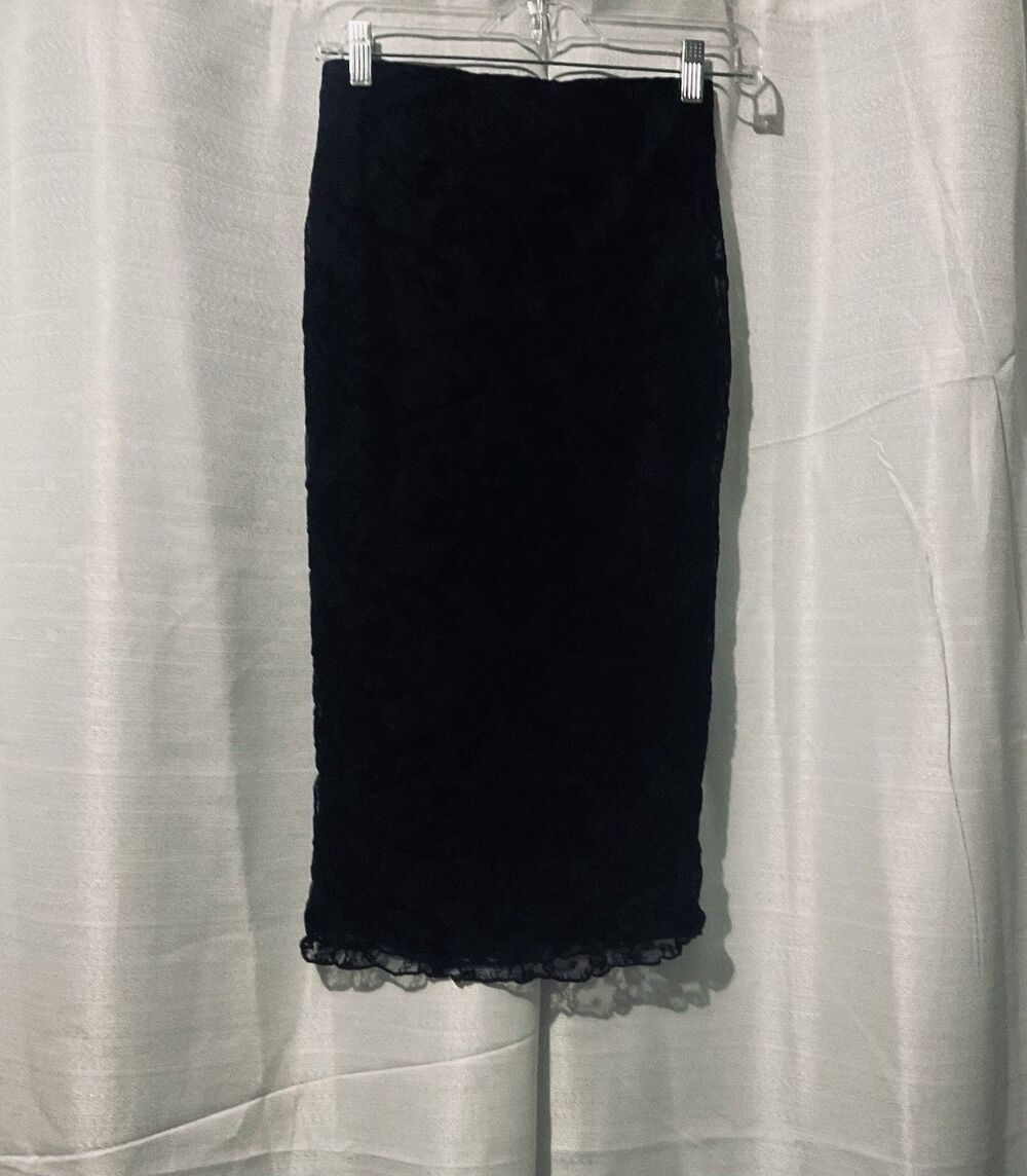 Vintage Forever 21 Black Lace Pencil Skirt SIZE S